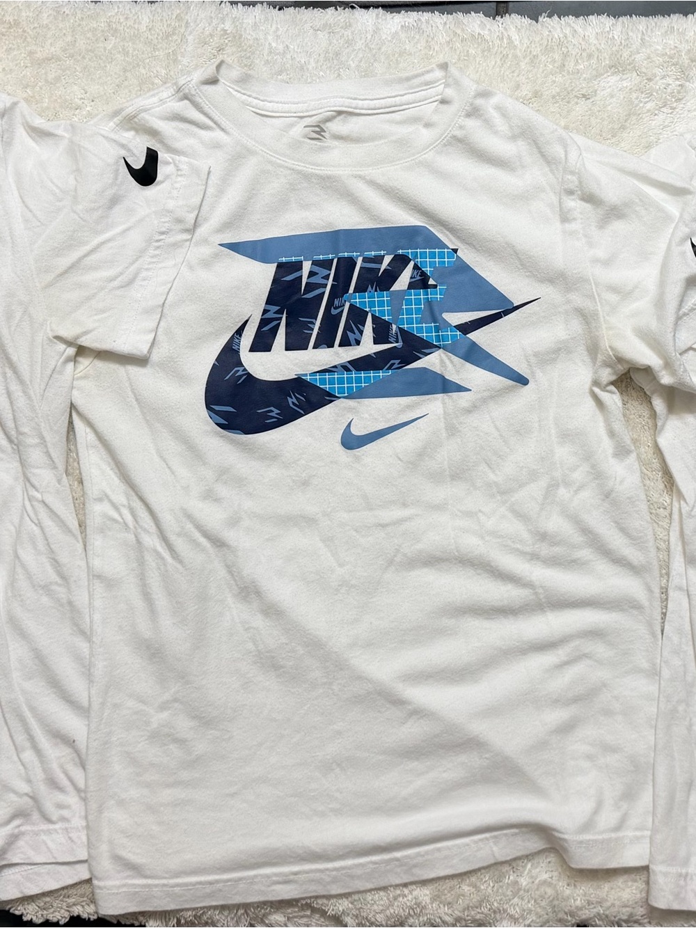 Nike Elite Boys White Short Sleeve Graphic Logo Tee